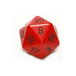Jumbo d20 - Opaque Red with...