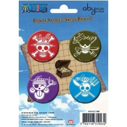 One Piece - Pack 4 Badges -...